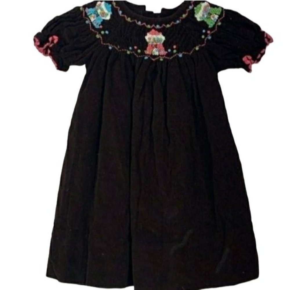 Boutique Kelly’s Kids Embroidered Gumball Corduroy Brown Dress Size 12 Months